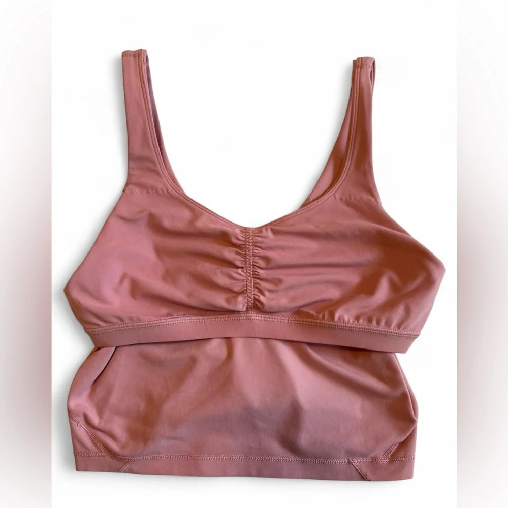 Lululemon Align Gathered-Front Tank Top Pink Puff Size 6 Nulu Yoga Crop